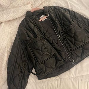 Zara Oversized Leather Bomber Jacket